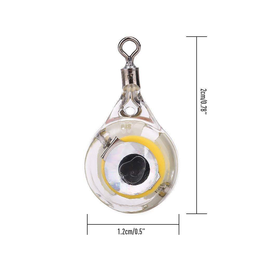 Baits Lures 10-Mini Fishing Light LED Deep Drop Underwater Eye Shape Squid Bait Luminous for Attracting Fish 221019