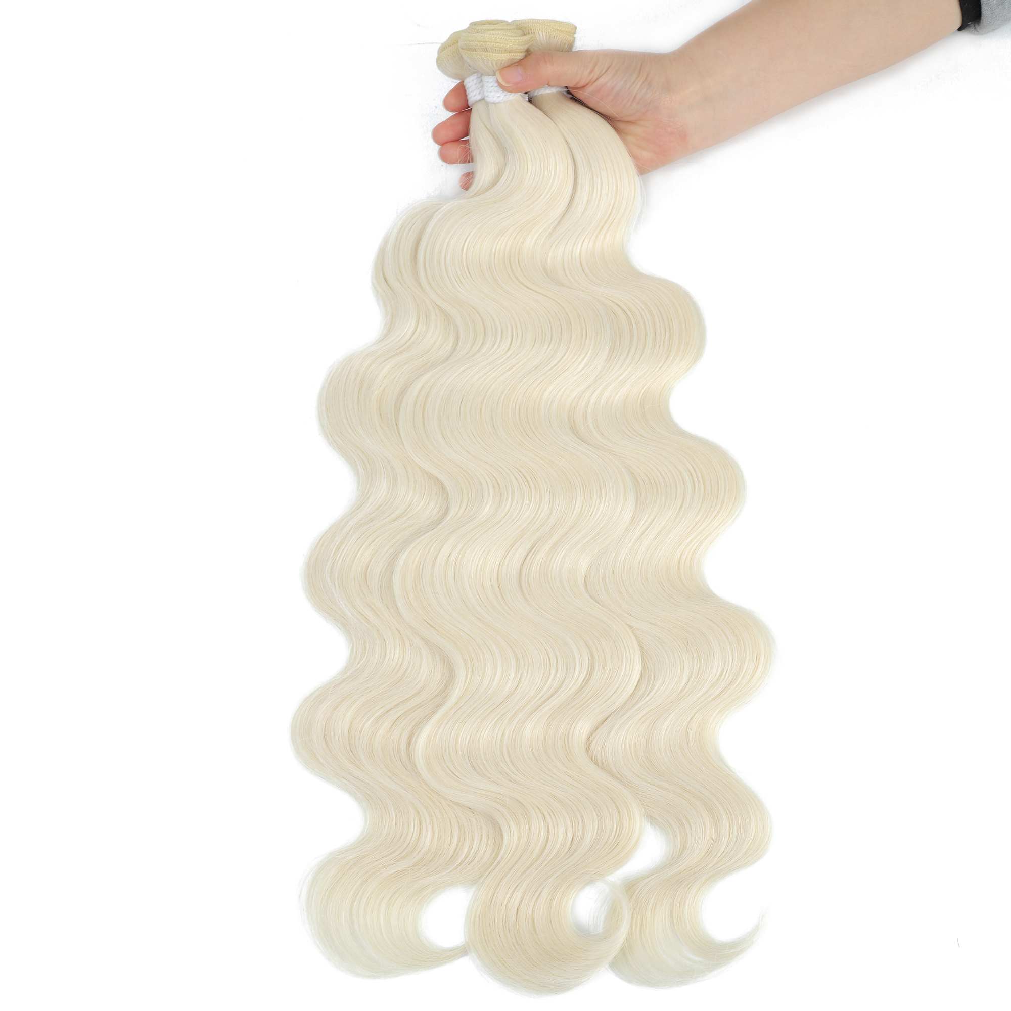 Hair pieces White Body Wave Bundles Synthetic Natural Weave Color 4 Brown Piano Blonde Pink Purple Blue Extensions 22101188242378852152