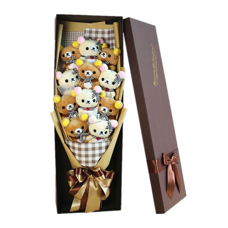 Plush Dolls Cute Teddy Bear Stuffed Animal Toy Cartoon Bouquet Gift Box Creative Birthday Valentine's Day Christmas 221012