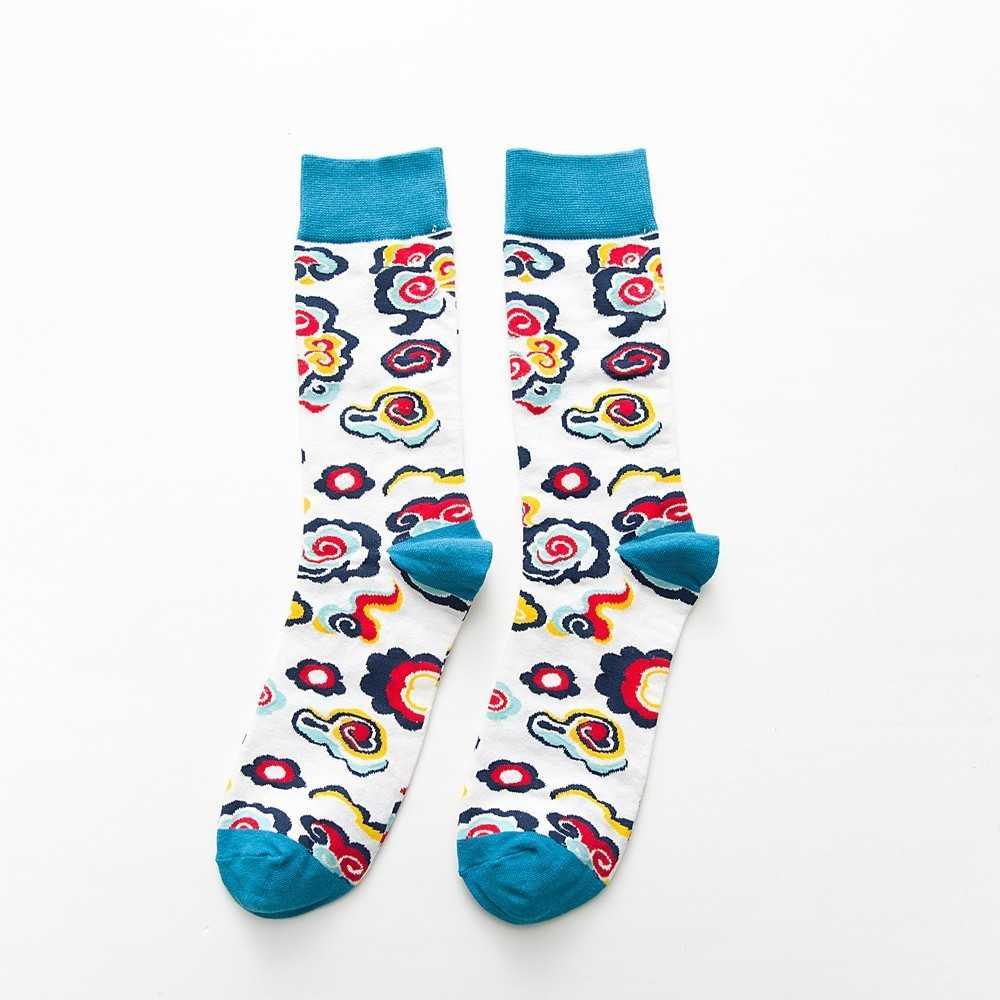 Chaussettes pour hommes PEONFLY mode colorée hommes heureux nouvellement dessin animé coq nuage doux respirant coton court décontracté drôle mâle T221011