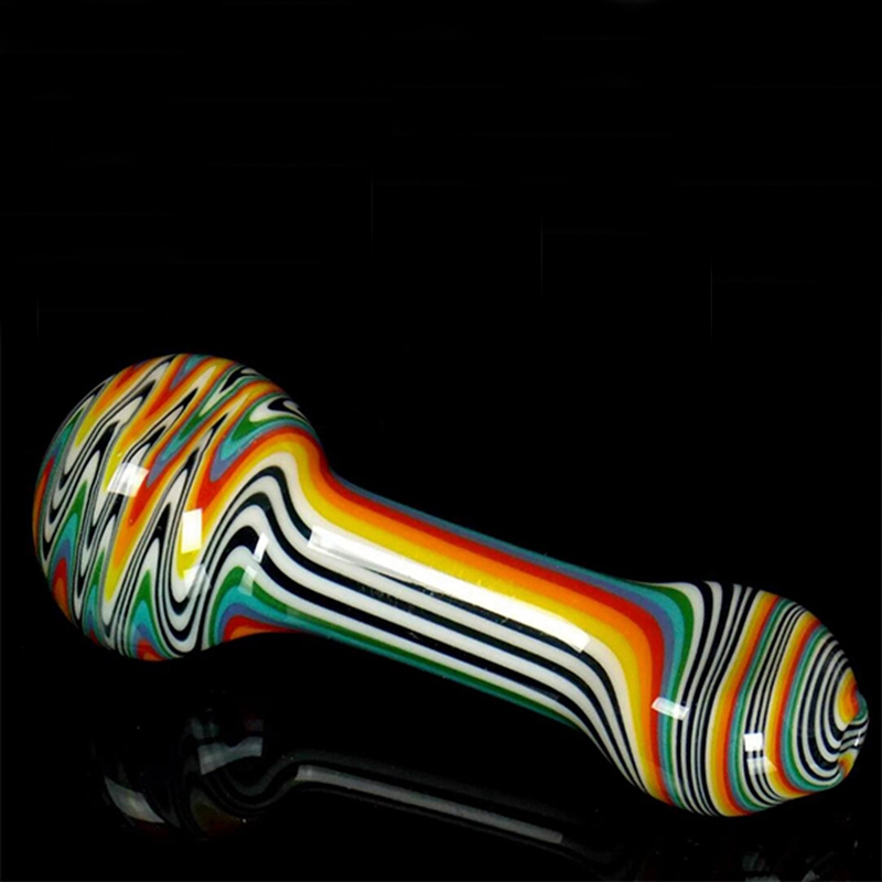 Cool Colorful Wig Wag Pyrex Thick Glass Pipes Portable Innovative Design Spoon Filter Dry Herb Tobacco Bong Handpipe Handmade Oil Rigs Smoking Cigarette Holder DHL