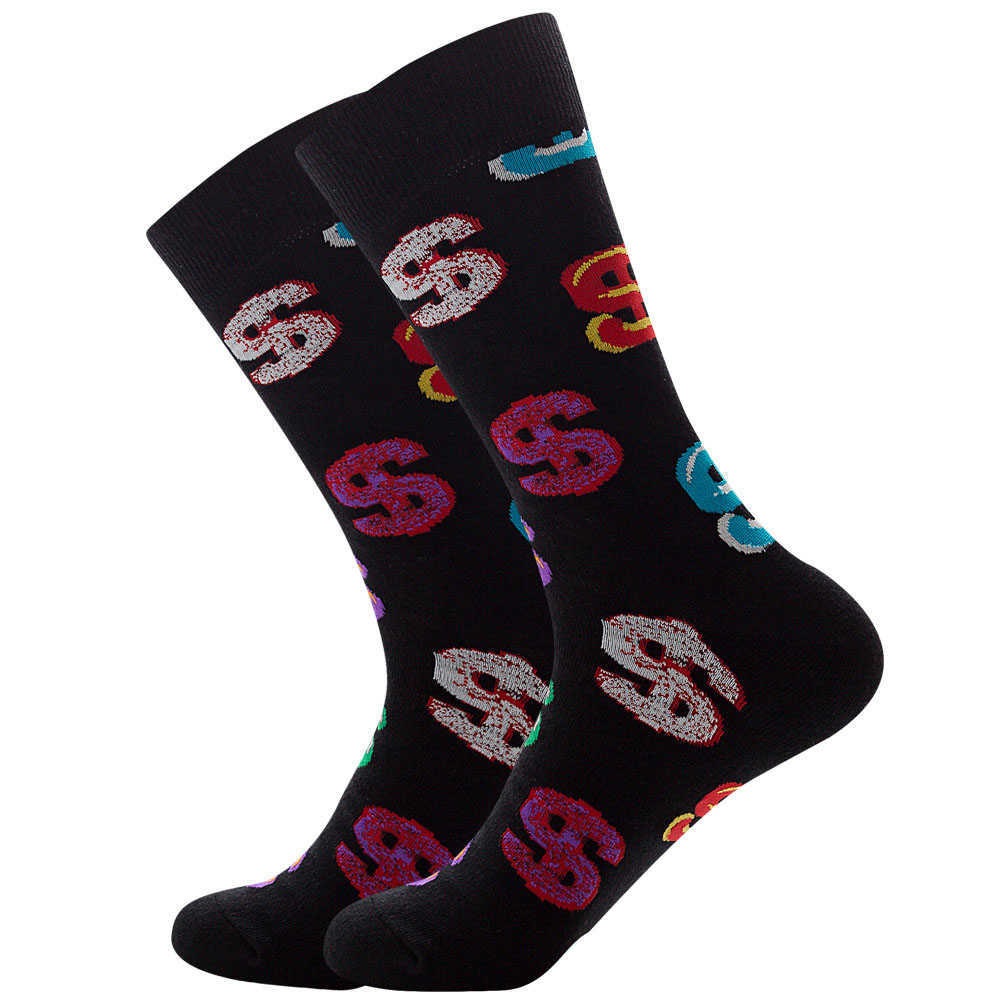 Men's Socks Men Socks Combed Cotton Pattern Star Stripes Geometric Novelty Funny Socks T221011