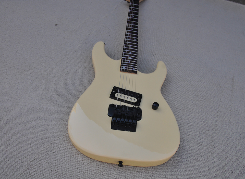 Cream 6 Strings Electric Guitar with Floyd Rose Rosewood Fretboard Can be Customized