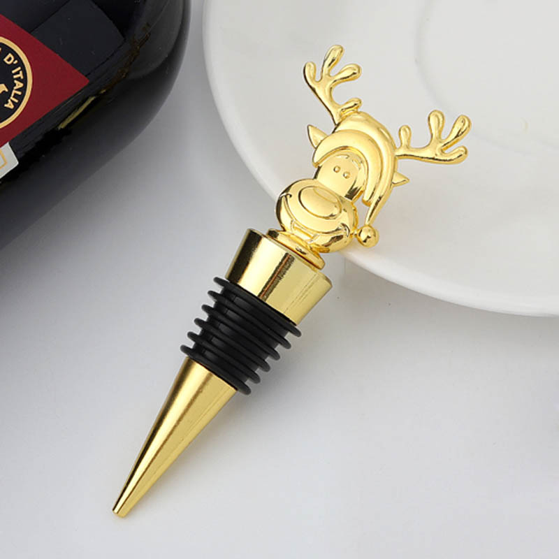 Christmas Santa Deer Bottle Stopper Xmas Party Shower Guest Return Gifts Holiday Keepsake Supplies Wine Stopper Kitchen Tool