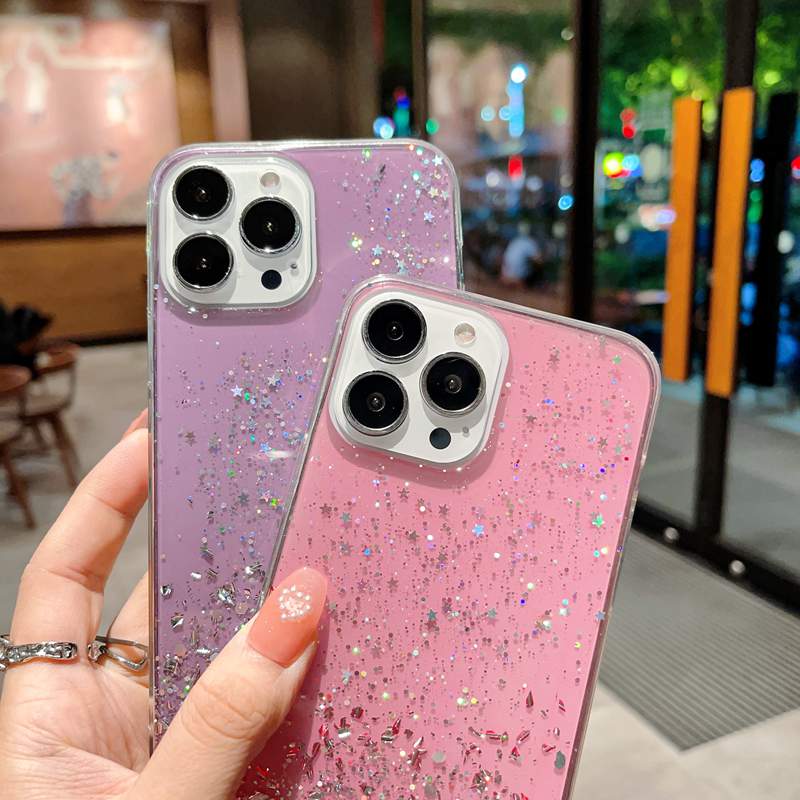 Fundas de TPU suaves con estrellas de lentejuelas de confeti de lujo para Iphone 14 Plus Pro Max 13 12 11 XR XS X 8 7 6 Bling Shinny Foil Glitter Starry Tran3545183