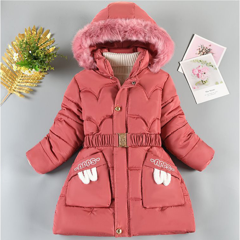 Down Coat Children Winter Tiener verdikte capuchon met capon met capon met capon