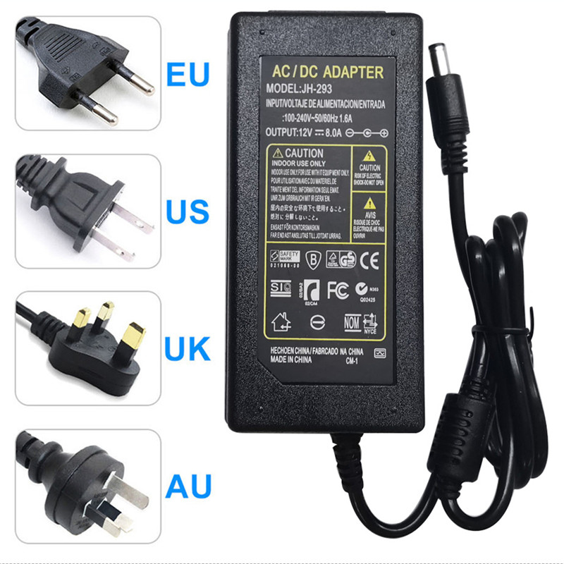 Convertisseur de transformateur d'éclairage Volt 12 V AC 100V-240V DC 12V 1A 2A 3A 5A 6A 8A 10A Adaptateur d'alimentation pour la bande LED CCTV D3.0