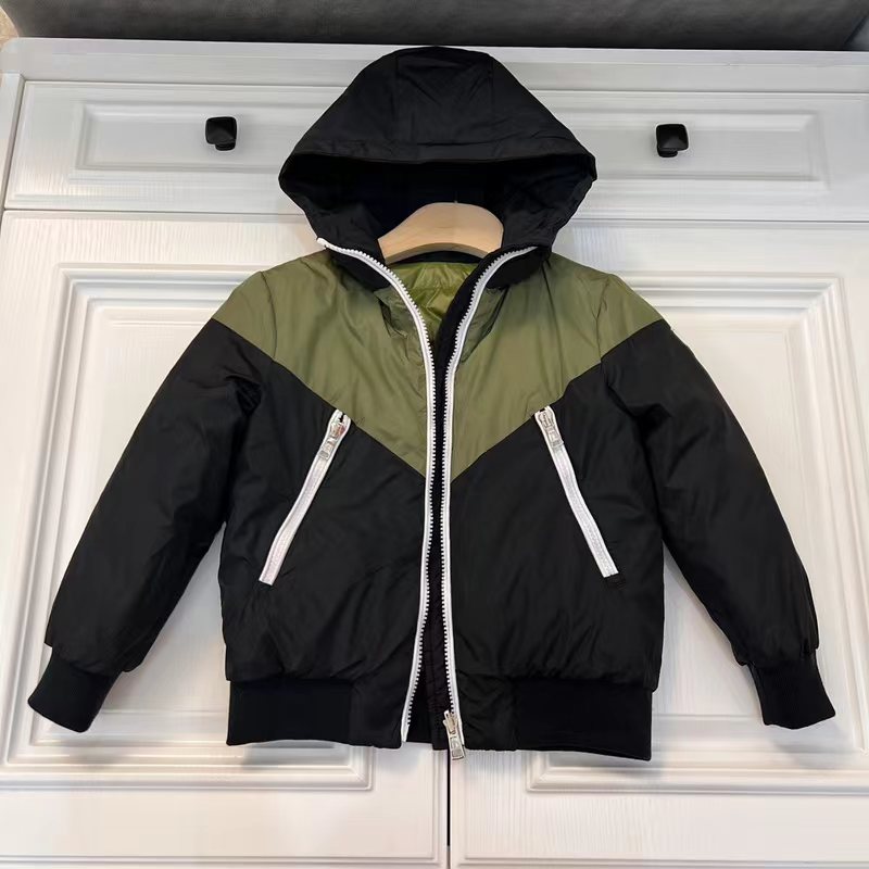 Baby Designer Clothes Down Coats 2022 Winter New Mid School Children Can Wear Hooded Long-Sleeved Jacket On Both Sides Of Children's Outwear Kids Clothing