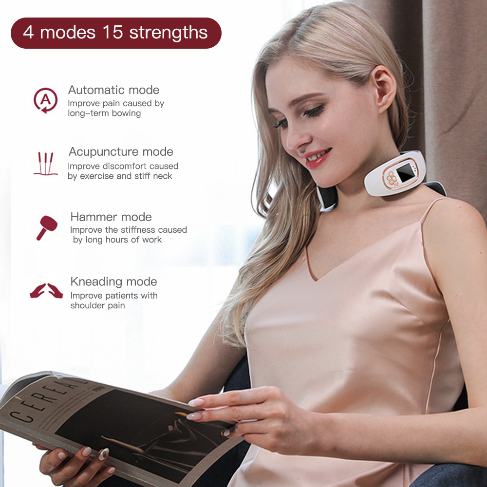 Autres articles de massage 6 têtes Smart Neck and Back Pulse r TENS Chaleur électrique Vertèbre cervicale Relaxation Douleur Pétrissage Santé Machine 221027