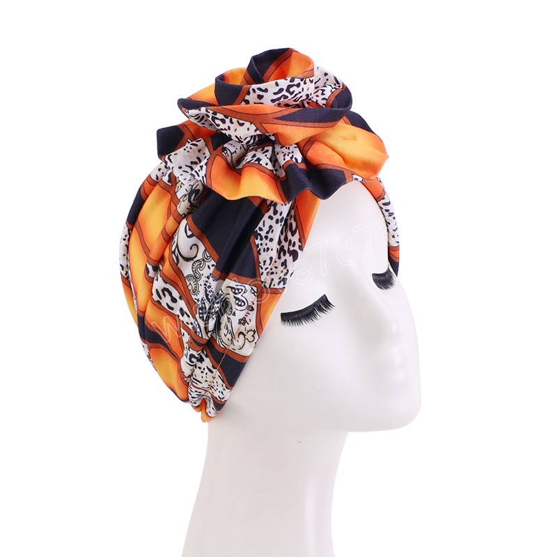 Donne 3D Fiore Turbante cappello stampa floreale Elastico Musulmano Hijab Bandana Perdita di Capelli Cancro Chemio Cap femme turbante Accessori Capelli