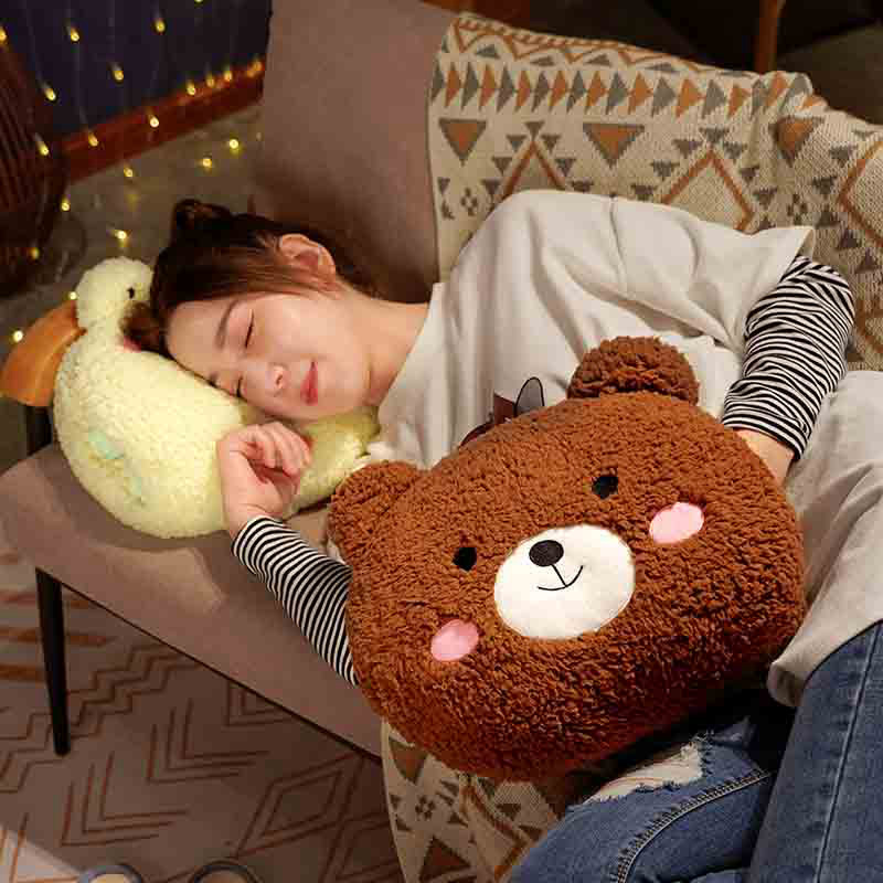 Plush Dolls 35cm kawaii Animal Teddy Bear Rabbit Frog Tiger Pig Toys Cartoon Stuffed Soft Pillow Back Sofa Cushion for Girls Kids 221012