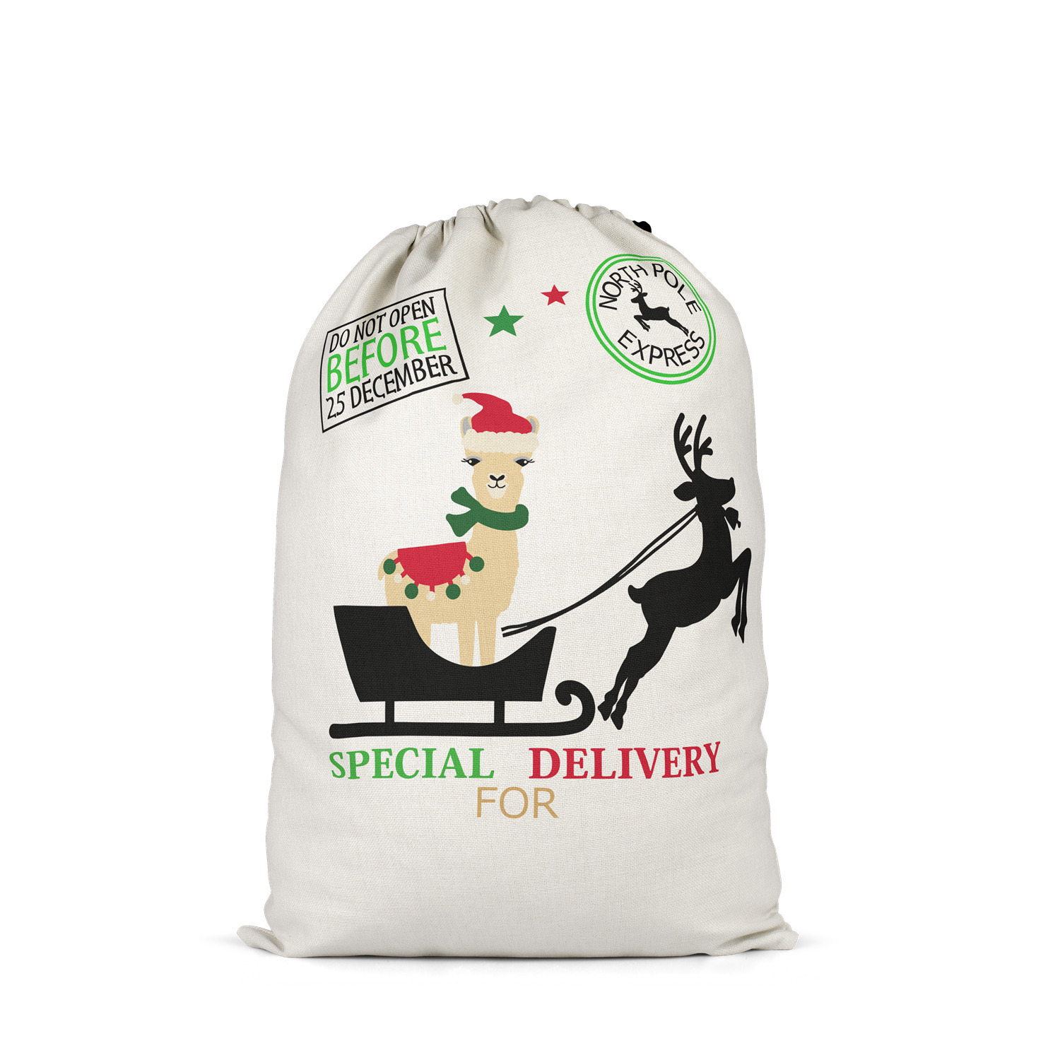 Blank Sublimation Santas Sacks Christmas Gift Bags Decorations Thermal Transfer DIY Dinosaur Xmas Kids Candy Bag Drawstring Totes Bundle Pocket Pouch BC121-1