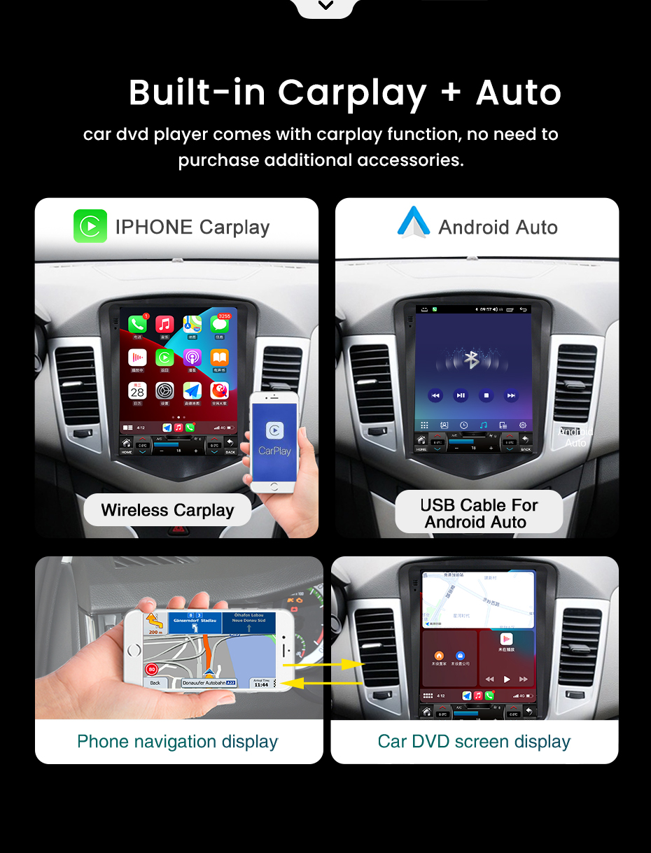 CAR DVD stereo Radio 4G LTE WiFi Autoradio Navigation GPS dla VW Touareg 2011-2017 Android 11 Pionowy 9,7 cala ekran dotykowy 8G 128 GB