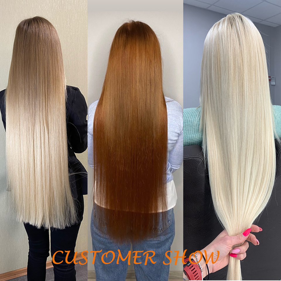Hair pieces Straight Extensions Heat Resistant Synthetic Bundles Colorful High Temperature Cosplay Brown Blonde 2210119640212