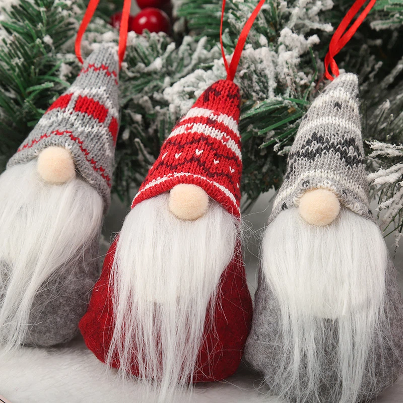 Christmas Tree Pendant Decorations Snowman Santa Claus Faceless Doll Gnomes Xmas Hanging Ornament for Home Xmas Navidad Natal 2023 New Year Gift