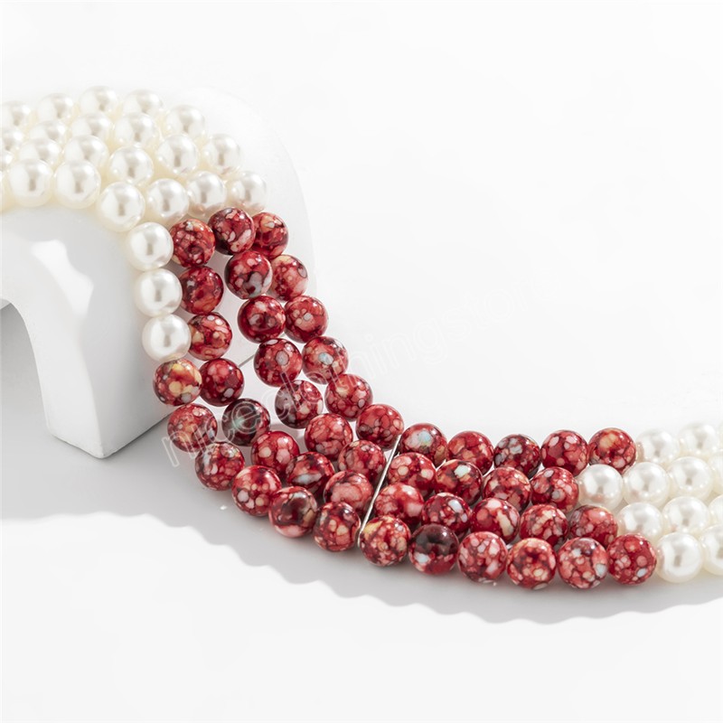 Collier ras du cou en Imitation de perles rouges pour femmes, bijoux de mariage, de mariée, de mode, cadeau d'halloween