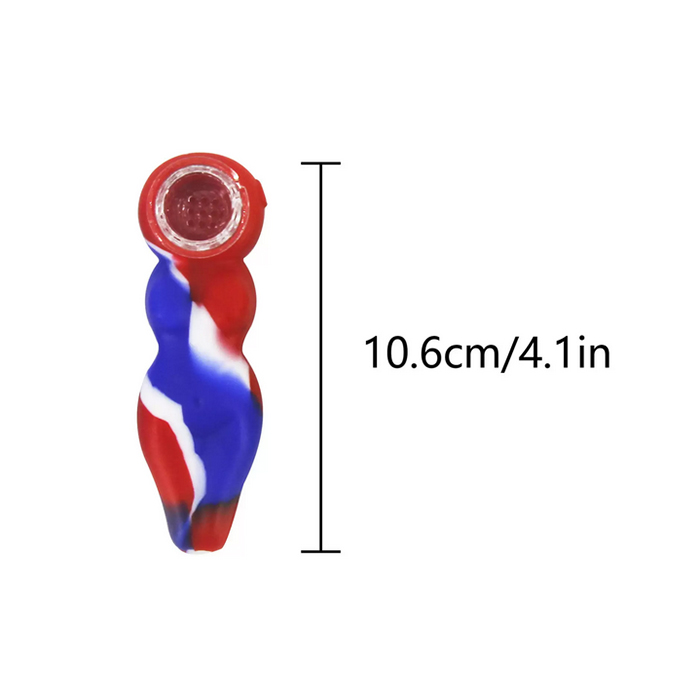 4.1Inches Naked Female Silicone Pipe With Glass Bowl Food Grad Silica Gel Dry Herb Tobacco Rökning Rör