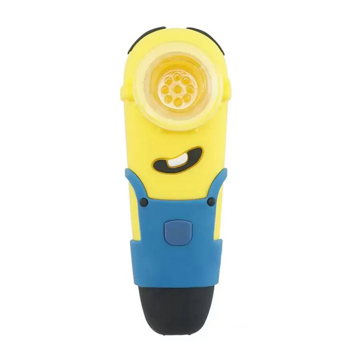 Minions Cartoon Silicone Tipe com tigela de vidro Fumaça de fumaça de fumaça de tabaco Pyrex