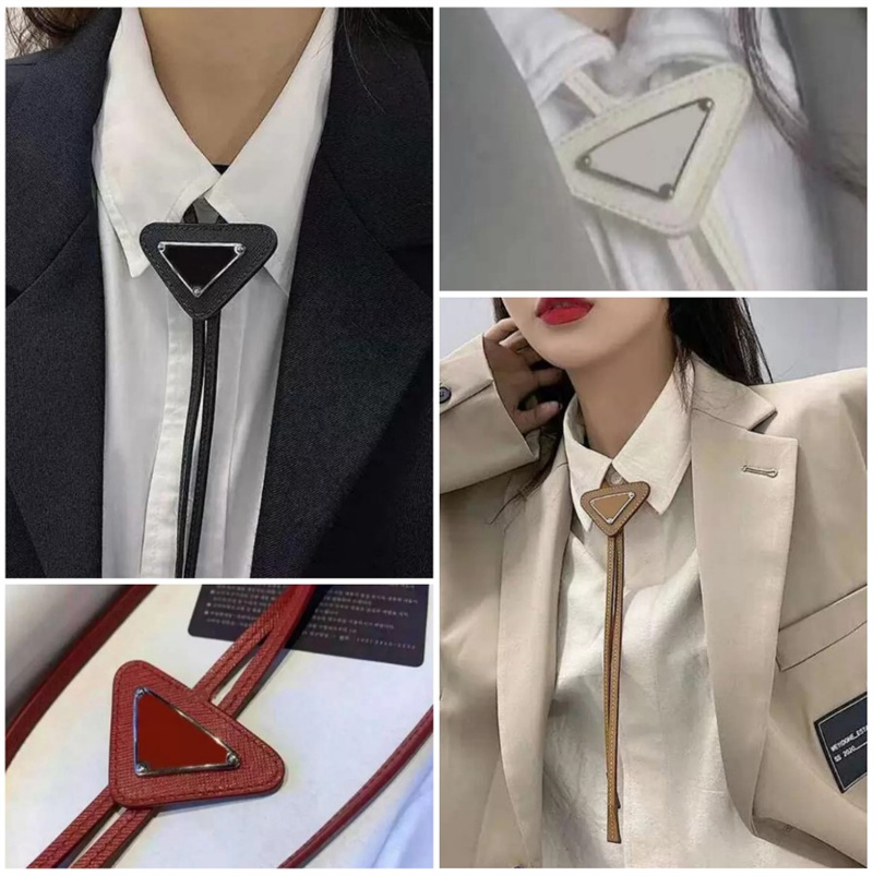 Mens Women Designers Tie Fashion Leather Neck Ties Bow For Men Ladies With Pattern Letters Neckwear Fur Solid Color Neckt257p