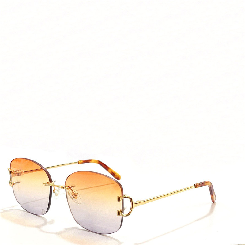 Nouvelles lunettes de soleil de design de mode 0032RS Cadre sans montée carré de style simple et polyvalent Summer Summer UV400 Lunets de protection 6741522