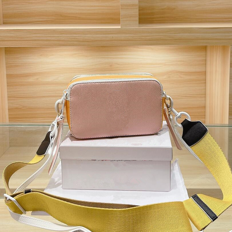 Çok renkli kamera çantası tasarımcı çanta kadın geniş omuz kayışları omuz çantaları t op kaliteli cüzdan marka crossbody flap201m