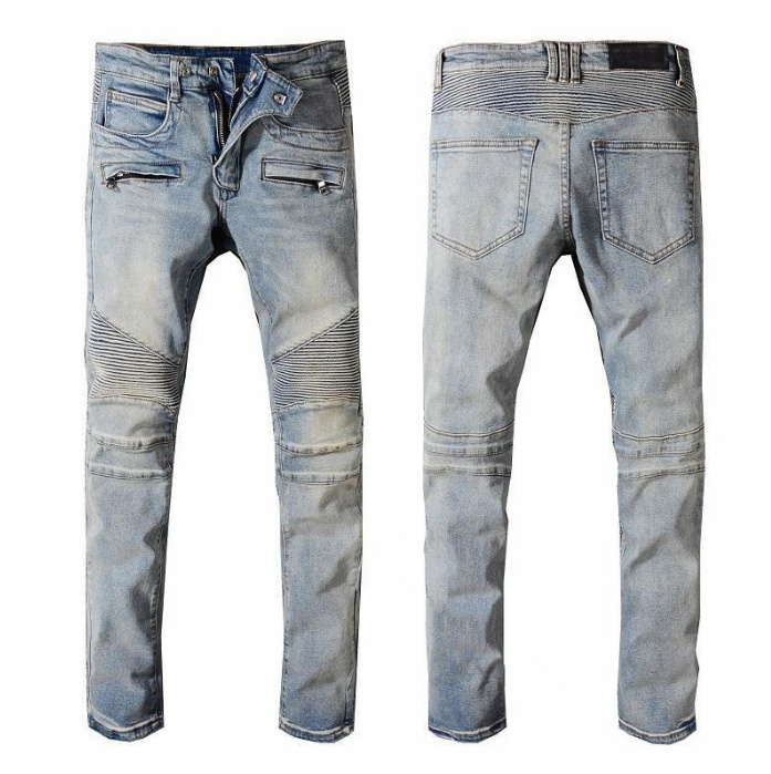 Мужские джинсы классический хип-хоп брюки стилилист расстроенный разорванный мотоцикл джинсовый джинсовый колледж. Случайная худшая подиральная науса
