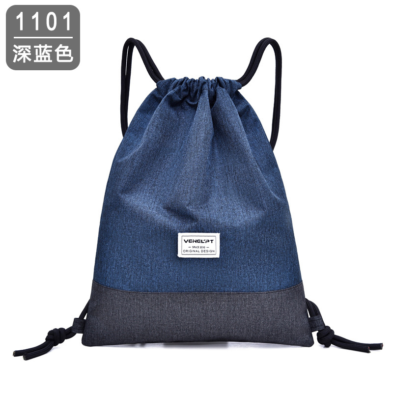 Backpack Women Oxford Two Patchwork Large Capacity Waterproof Sport Drawstring Bag Mix Color
