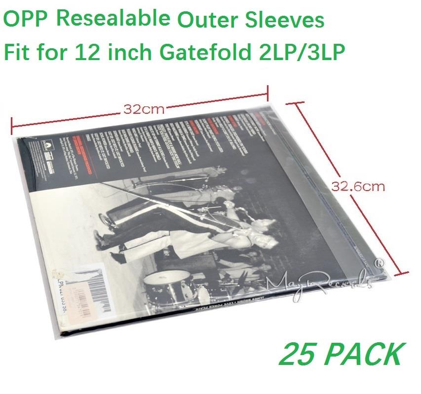 ポータブルオーディオVideoTurnTables 25PCS GateFold 2 3LP Vinyl Record用プラスチック