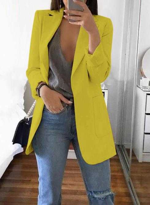 2022 Vrouwen Herfst Kleding Jassen Womens Jacket Fashion Revers Slanke Vest Temperament Pak Jas Vrouw Tops Dames S-5XL