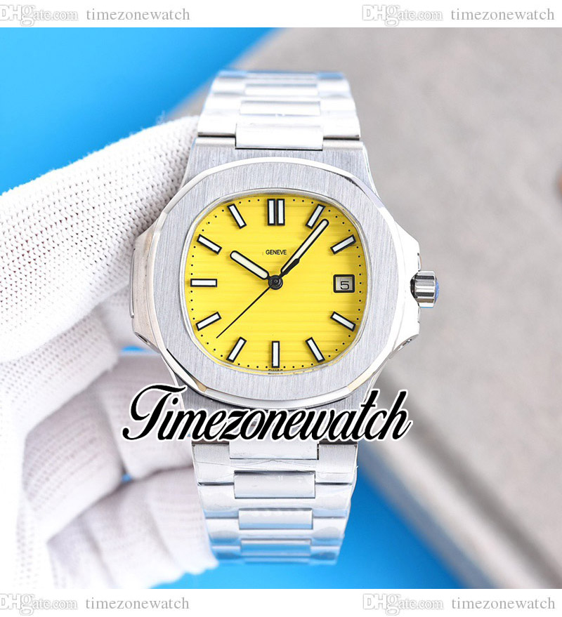 40mm 5711/1a/018 Cal A324 Automático Relógio de Mens de 170 anos Edição limitada Tiffan9 Dial texturizada azul Bracelete de aço inoxidável Novos relógios E237B2