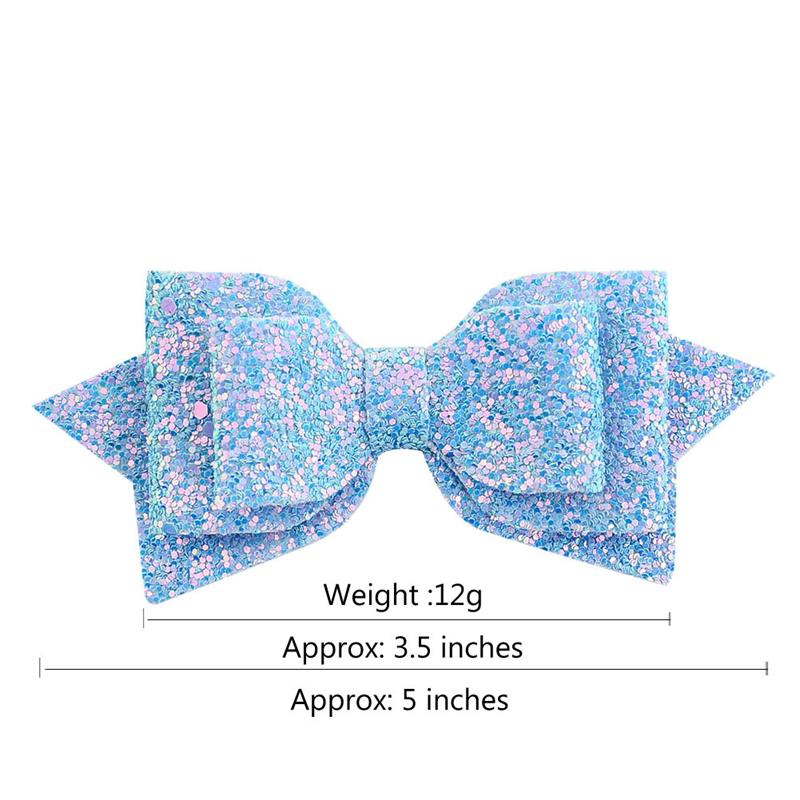 Children Fashion Hairpin 5 inch Swallowtail Bow Baby Headdress Sequin Girls Jewelry Hair Accessories Headwear Decoration