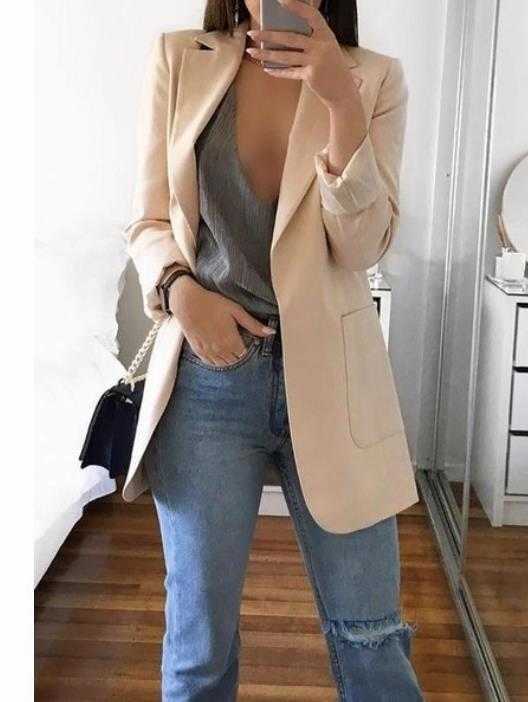 2022 Vrouwen Herfst Kleding Jassen Womens Jacket Fashion Revers Slanke Vest Temperament Pak Jas Vrouw Tops Dames S-5XL