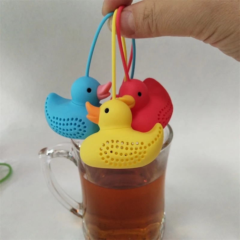 أدوات الشاي على شكل البط مصادر الشاي سيليكون ملحقات المطبخ ملحقات فضفاضة أوراق النشر