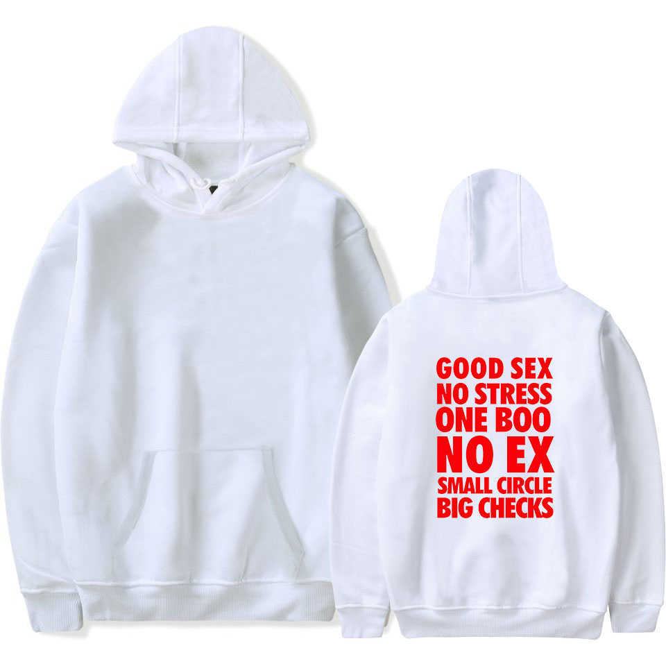 Heren Hoodies Sweatshirts Goede seks geen Stress One Boo No Ex Small Circ Big Checks Hoodies Men Funny Print Pullover Streetwear Hoodie Women/Men 1013H22