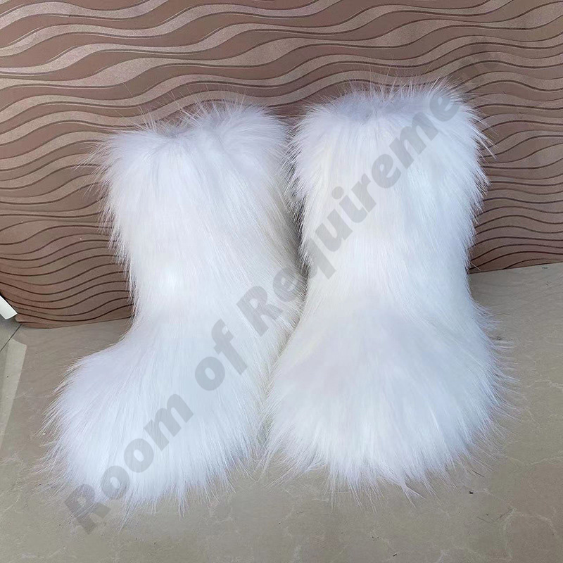 2022 Długie futrzane buty śnieżne Kobiety zimowe ciepło zagęszczone bez poślizgu australijskie klasyczne pełne puszyste futrzane buty osobowości buty modowe