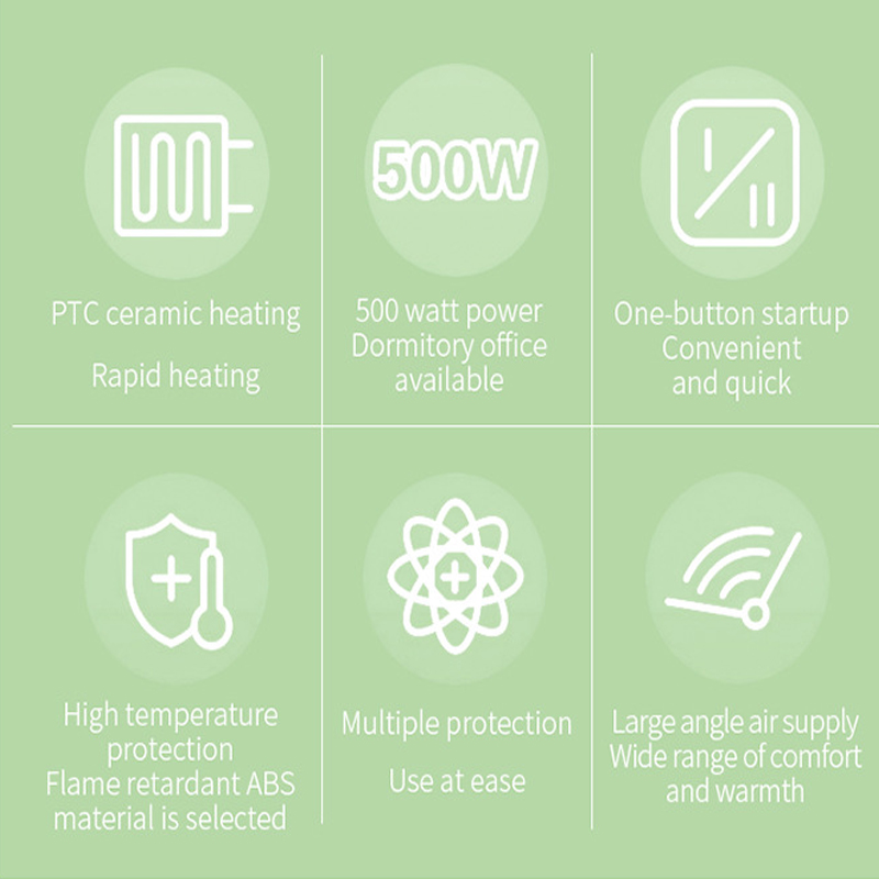 Aquecedores de espaço elétrico aquecedores portáteis internos com proteção de superaquecimento Mini Sala de aquecimento rápido pequeno aquecedor de cerâmica para escritório