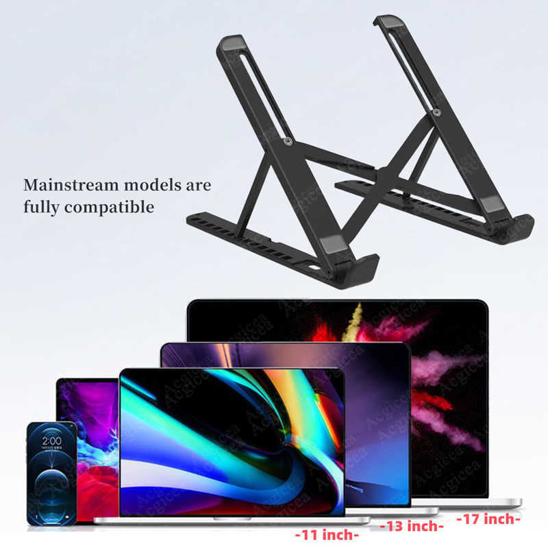 Tablet PC Stands opvouwbare laptopstand Stand Verstelbare Cool Bracket voor MacBook iPad Laptop Tablet Accessoires Universal Notebook Support Base Holder W221013