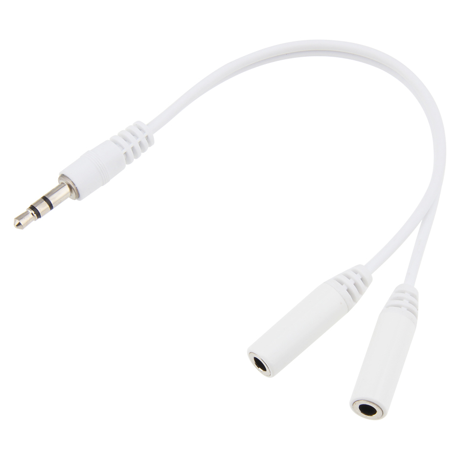 3.5mm Audio Extension Cable Male to 2 Port Female Headphone Y Splitter Adapter Converter Cord