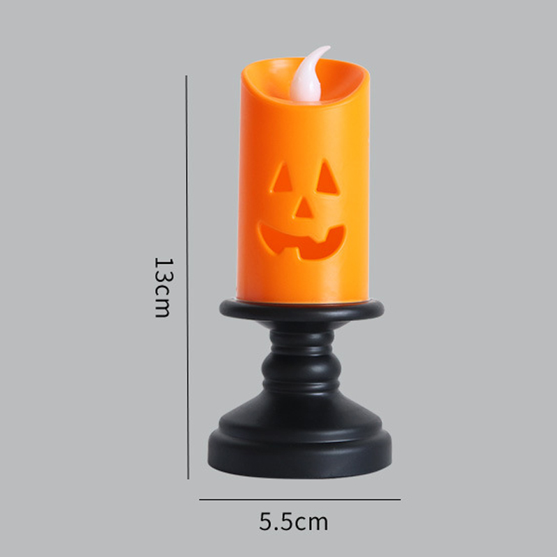 Halloween Colorful Simulation Candle Light Creative Pumkin Decoration Lamp Household Atmosphere Decor Lighting DIY Accessories