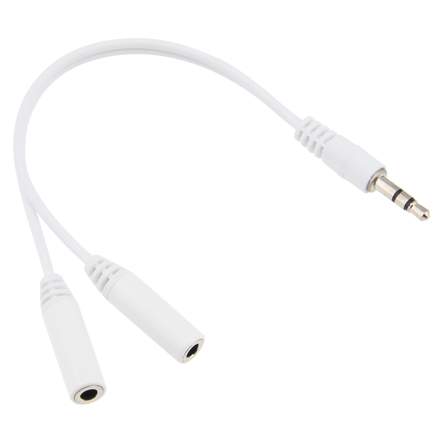 Cable de extensión de audio de 3,5 mm Aux. 1 macho a 2 hembra para auriculares Y Cable adaptador divisor