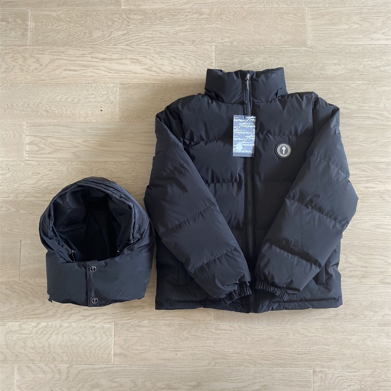 Erkekler Down Parkas Coats Trapstar Londra Ceketleri Kadınlar Siyah Irongate Çıkarılabilir Kaput En Kalite Mektup İşlemeli Kapüşonlu Kış Sıcaklığı 221012