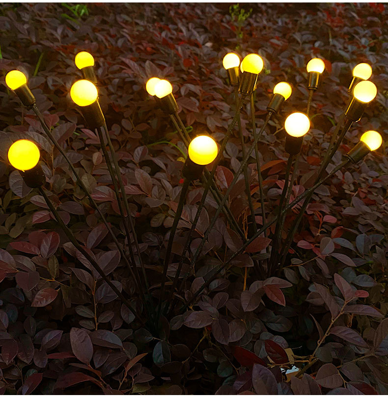 Luzes de jardim de bombeiros leves que balançam solar ao ar livre Solar Luzes de jardim de vento 6/8/10 Luzes de Starburst Warm e RGB para Patio Patio Decoração