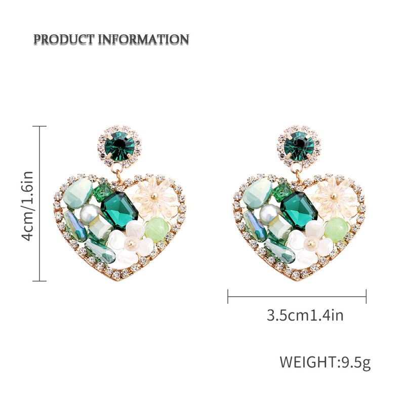 Brincos de encaixe do coração doce e brilho para mulheres feitas à mão de pérola de pérola flor geométrica brincos de joalheria da moda