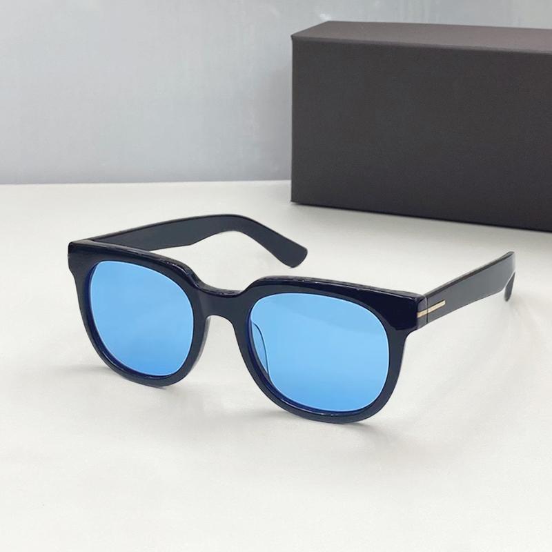 Runde Designer-Sonnenbrille für Damen und Herren, High-End-Unisex-Tom-Shade-Brillengestell, blaue Linse, abnehmbar, klassisch, luxuriös, Bra311h