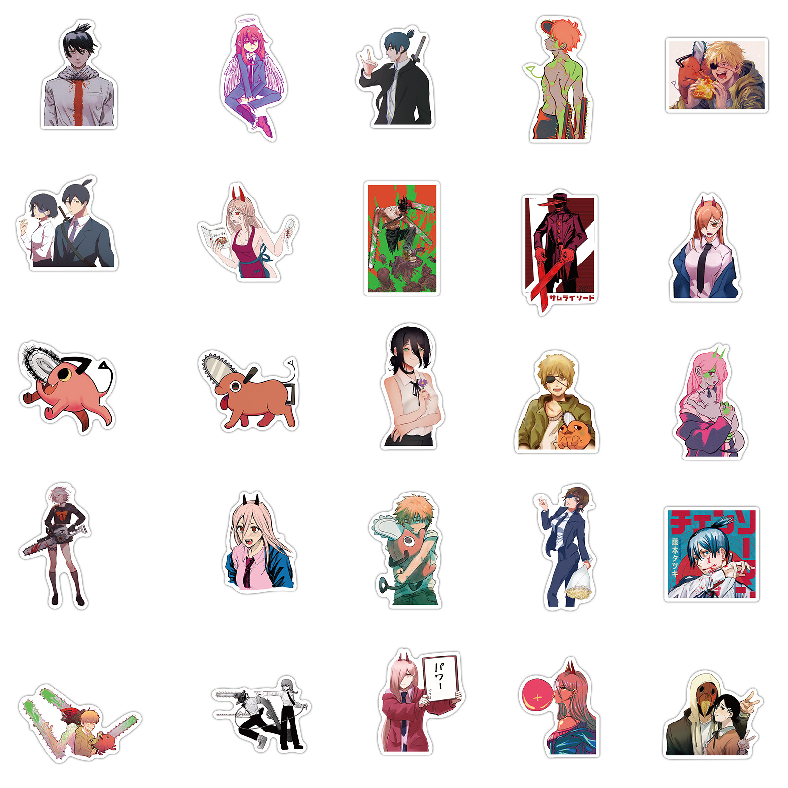 50 STKS Anime Stickers Chainsaw Man Graffiti Stickers Pack voor Laptop Skateboard Motorfiets Decals