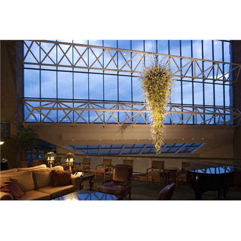 Lâmpadas de cristal de decoração de casa Lâmpadas de estar moderna da sala de estar de vidro grande lustre de vidro Luz de luxo de lobby de lobby de lobby Mall Showcase LR363