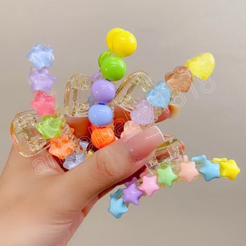 Fashion Candy Color Heart Hair Claws for Woman Korean Sweet Hair Clips Hair Size Hairpins Crab Barrets Accessoires de cheveux