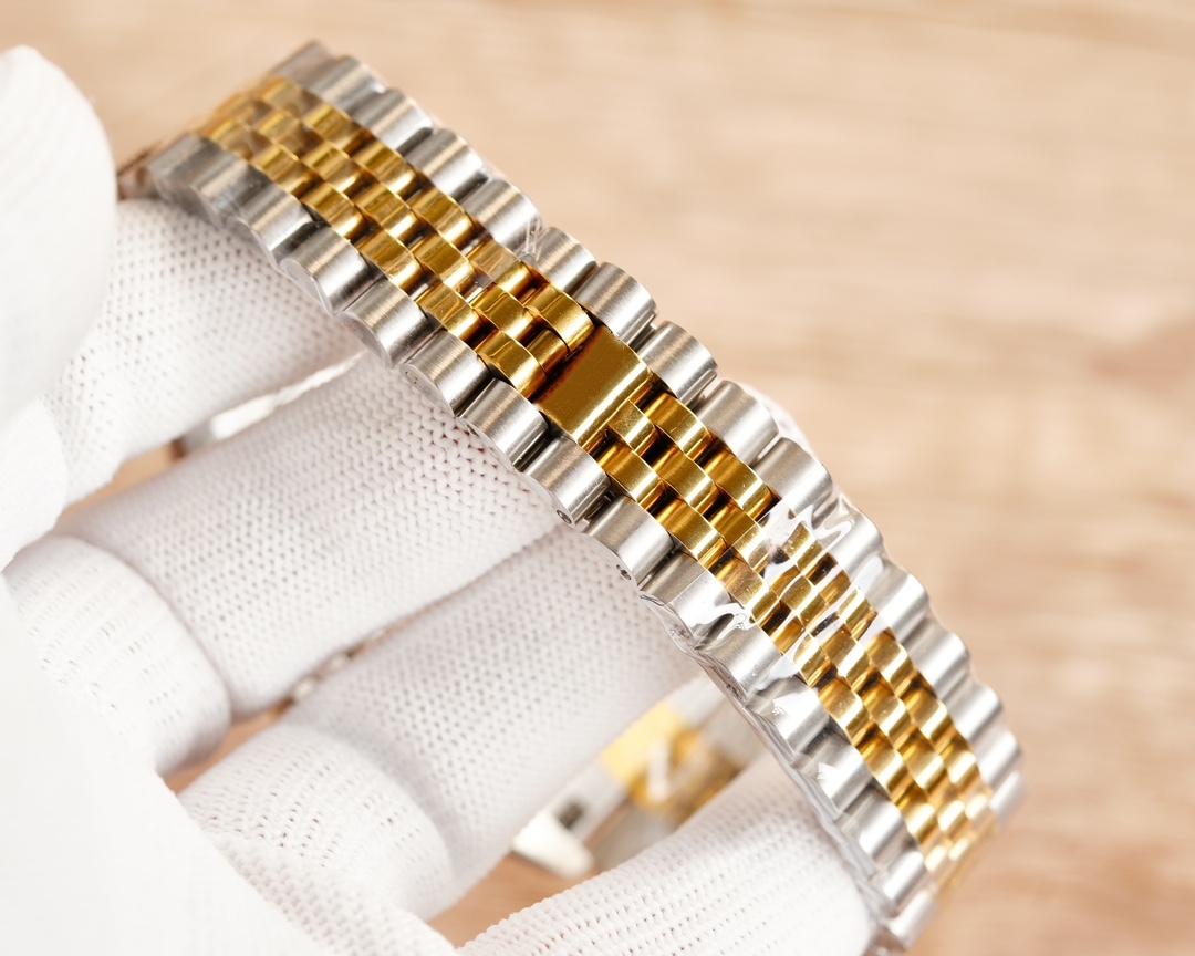 Męski zegarek mechaniczny 316L Gold 41 mm Diamon Wewnętrzny diament Oryginalny 9100 Super doskonały ruch automatyczny uzwojenie klasyczny dziennik Faza fazowa Funkcja luksusowa zegarek