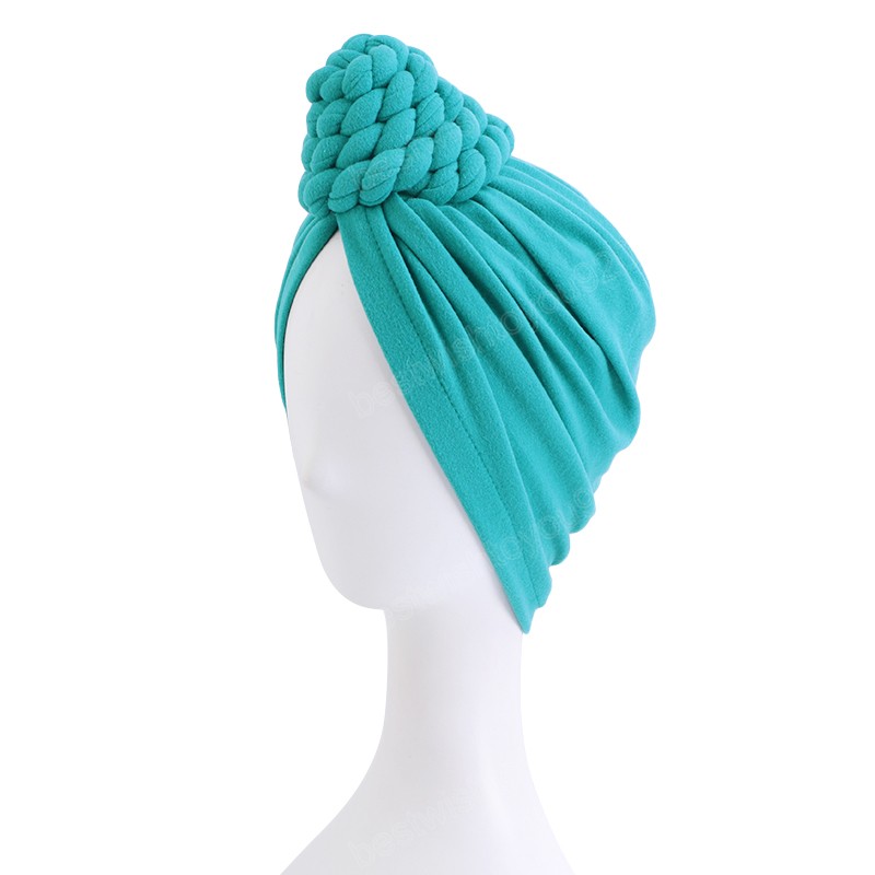 Capo turbante intrecciato Turban Headwrap Solid Colore Hijabs musulmano donne Accessori capelli che chiomiche la cura dei capelli