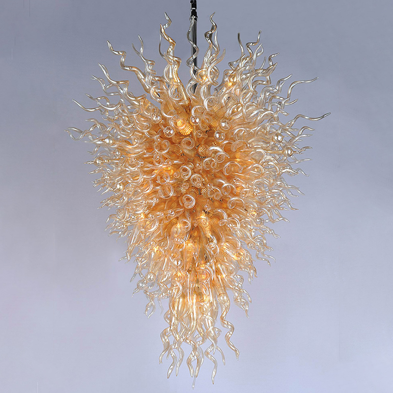 2022 Nouveau design Lustres en verre doré Lampes pour salle à manger Art Lustre en verre de style Murano avec ampoules LED Fabriqué en Chine Luminaire suspendu Décor LR380